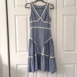 Blue and white striped summer dress